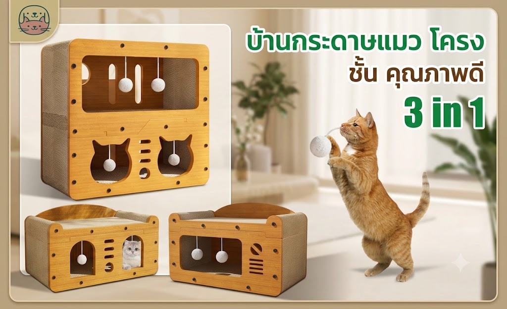 บ้านแมวกระดาษ ที่นอนแมว