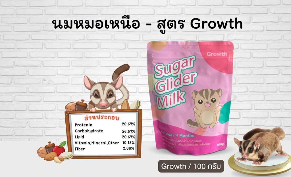อาหารหมอเหนือสำหรับชูก้าไกรเดอร์ สูตร Mixesfruit ขนาด 100 กรัม
