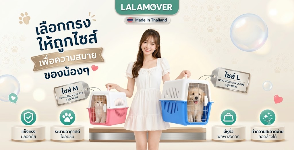 กล่องเดินทางสัตว์เลี้ยง กรงหิ้วสัตว์เลี้ยง ผลิตในประเทศไทย