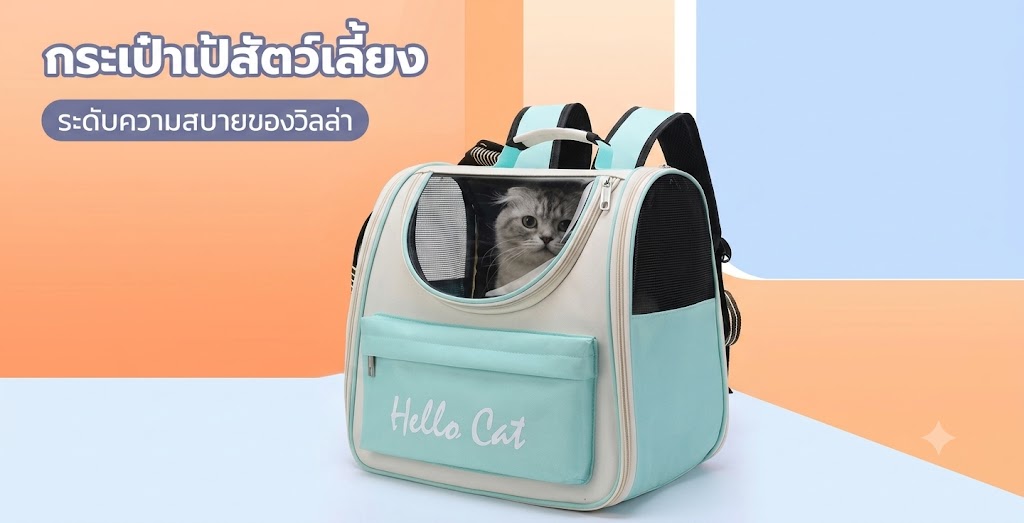 กระเป๋าถือสัตว์เลี้ยง เป้สะพายหลังสัตว์เลี้ยง กระเป๋าแมวแบบพกพาส
