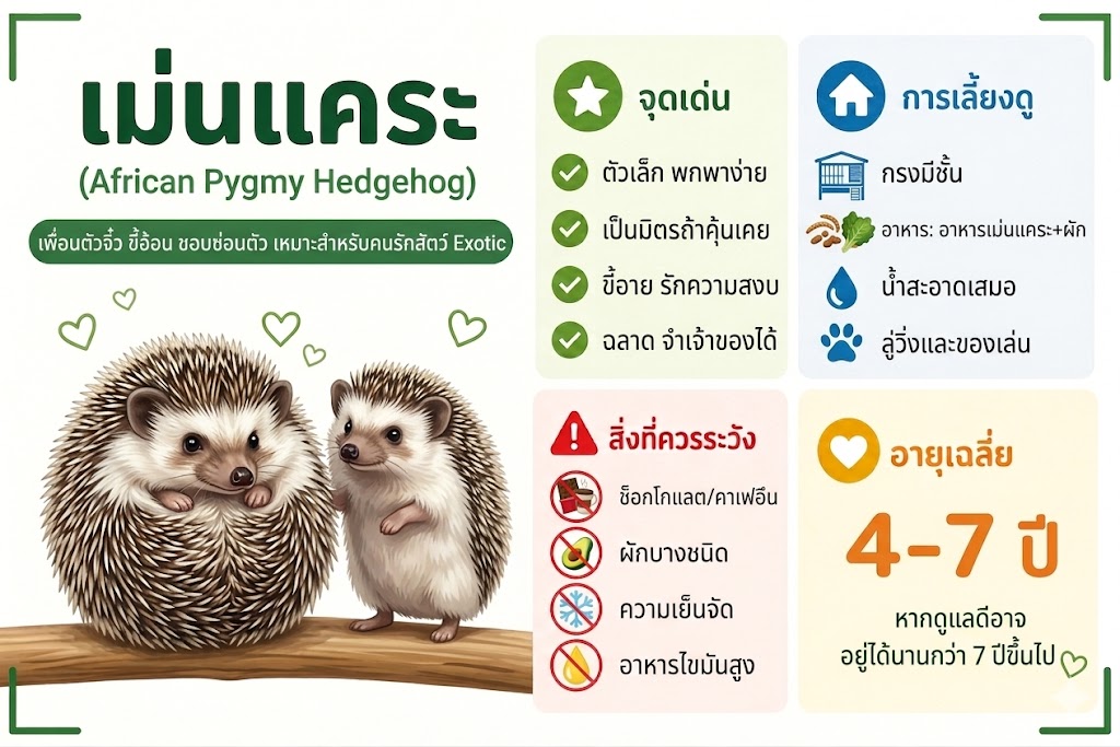 เปิดโลกเม่นแคระ เพื่อนตัวจิ๋วสุดคิวต์