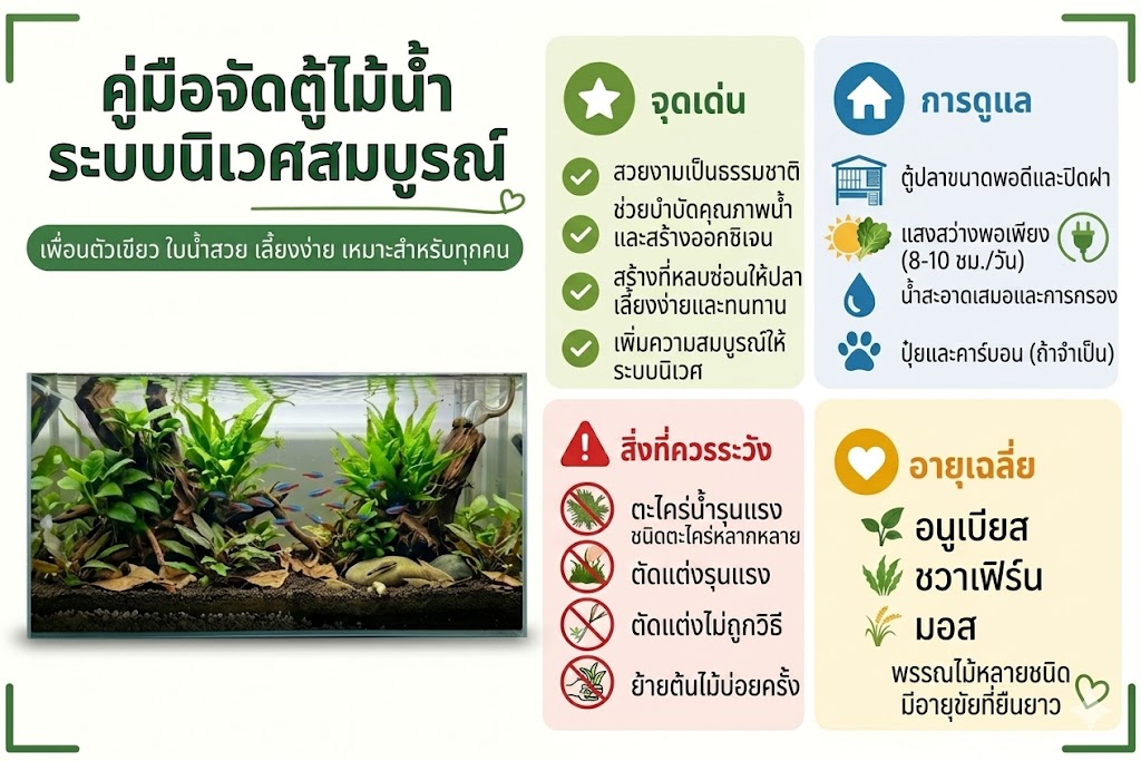 คู่มือจัดตู้ไม้น้ำระบบนิเวศสมบูรณ์ (Low-Tech Bio-Active Aquarium)