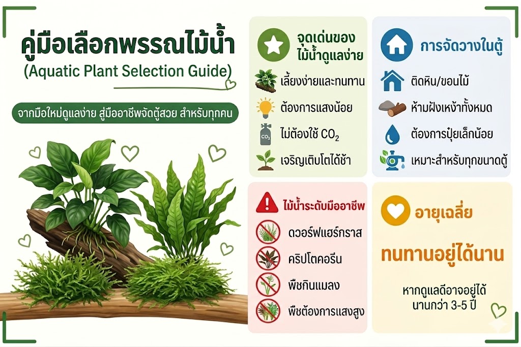 คู่มือเลือกพรรณไม้น้ำให้เหมาะกับตู้ปลา