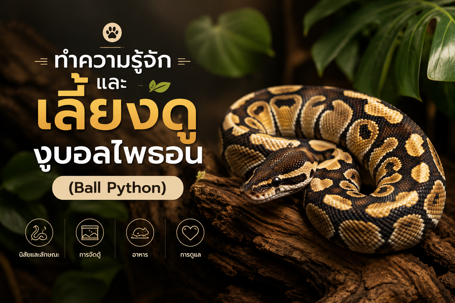 เลี้ยงดูงูบอลไพธอน (Ball Python)