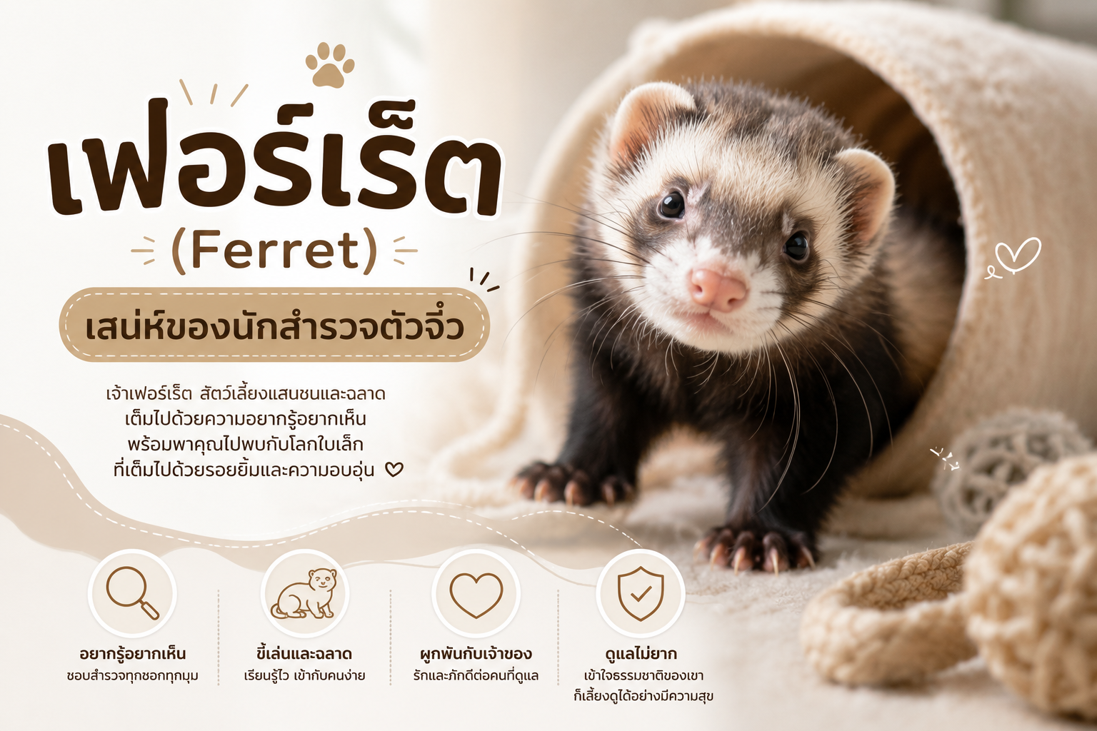  เฟอร์เร็ต (Ferret)กลิ่นตัวตามธรรมชาติ?