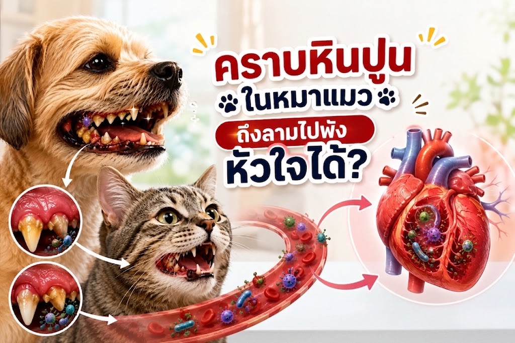 ทำไมคราบหินปูนในหมาแมว ถึงลามไปพังหัวใจได้?