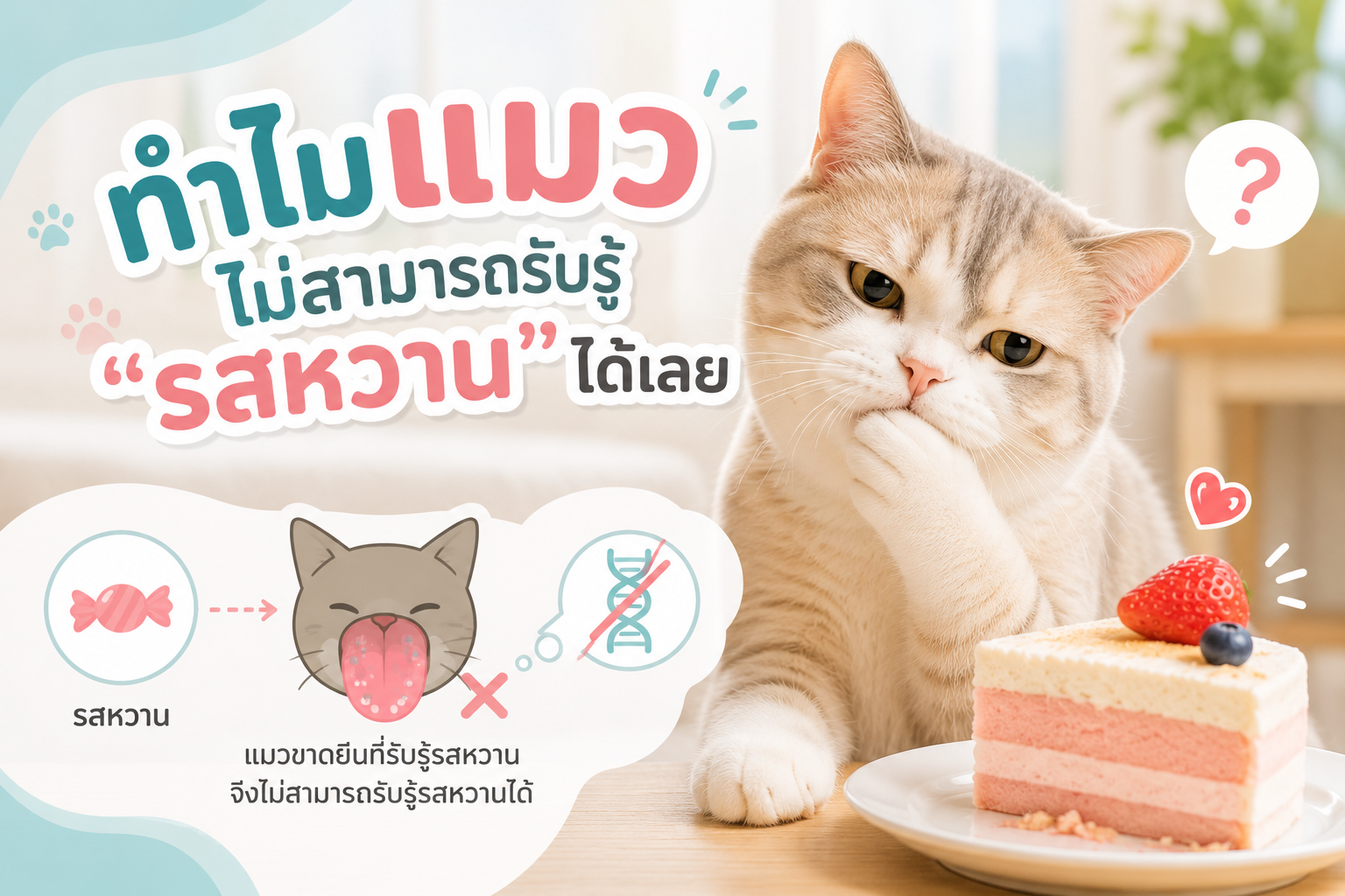 ทำไมแมวถึงไม่รู้รสหวาน?