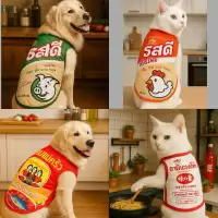 เสื้อน้องหมาลาย เครื่องปรุงรส ผ้าไมโครสีสันสดใสพร้อมส่ง