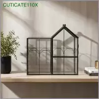 [cuticate110x] ในร่มแก้ว Terrarium ที่มีกรอบโลหะตกแต่ง House Terrarium ที่มีบานพับประตูเรขาคณิตโต๊ะชาวไร่หรูหราสําหรับคนรักพืช