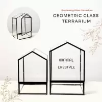 พร้อมส่ง โหลแก้วทรงเรขาคณิต พร้อมฝาปิด สวนขวด Geometric Glass Terrarium ของแต่งบ้าน