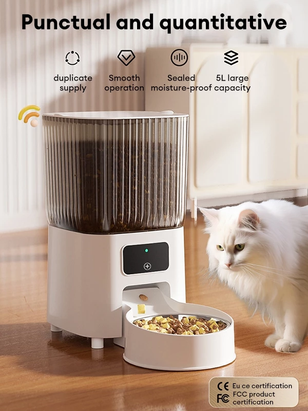 4-6L เครื่องให้อาหารสัตว์เลี้ยงอัตโนมัติ รองรับWiFi & APP เครื่องให้อาหาร เครื่องให้อาหารแมวอัตโนมัติ สําหรับสัตว์เลี้ยง
