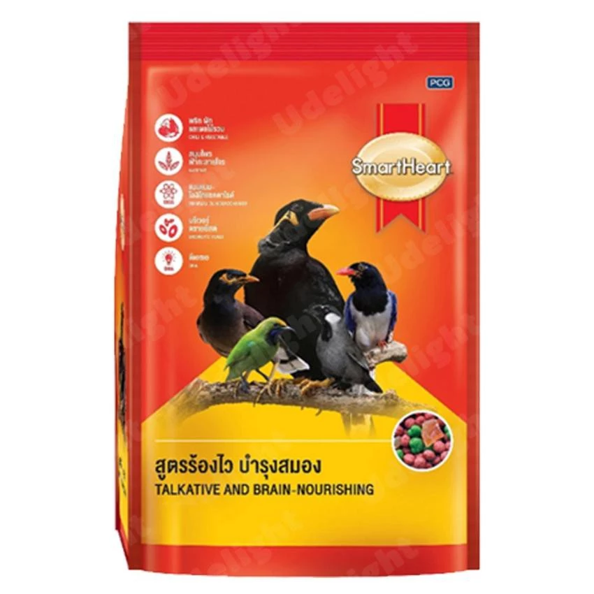 อาหารนกขุนทอง นกเอี้ยง นกดุเหว่า นกกาเหว่า นกสาริกาดง นกซอฮู้ นกเขียวก้านตอง นกกินเปรี้ยว 400 กรัม (1 ถุง) Smartheart