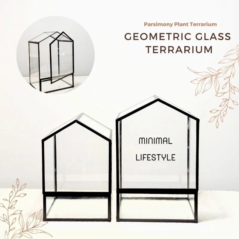 พร้อมส่ง โหลแก้วทรงเรขาคณิต พร้อมฝาปิด สวนขวด Geometric Glass Terrarium ของแต่งบ้าน