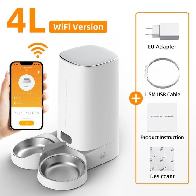 【พร้อมสต็อก 】Rojeco เครื่องให้อาหารสัตว์เลี้ยงอัตโนมัติ WiFi พร้อมรีโมตคอนโทรล 4 ลิตร สําหรับสัตว์เลี้ยง สุนัข แมว ภาพที่ 3