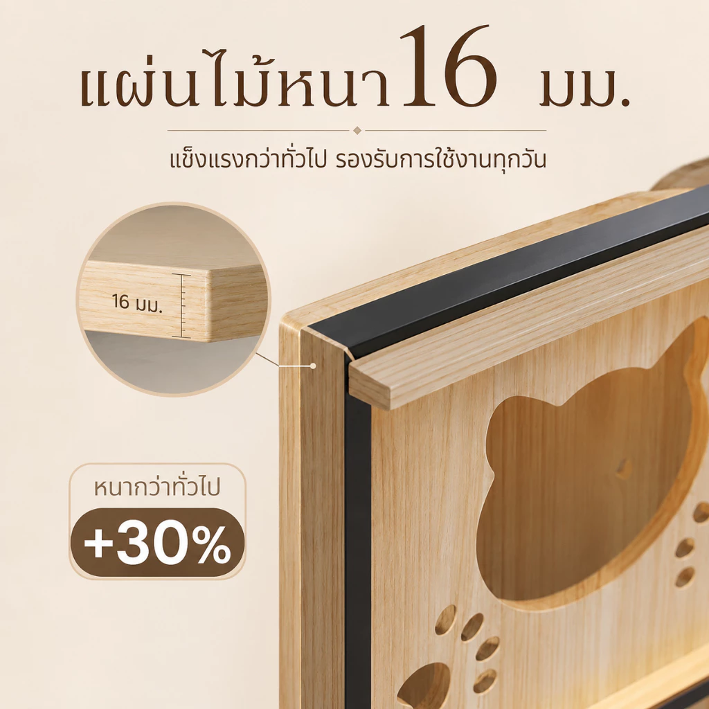 Cat Villa วิลล่าแมว บ้านแมว คอนโดแมว บ้านแมว กรงแมว ระบายอากาศได้ดี ไม่ร้อน กรงแมว กรงแมวแบบใหญ่ๆ ภาพที่ 2