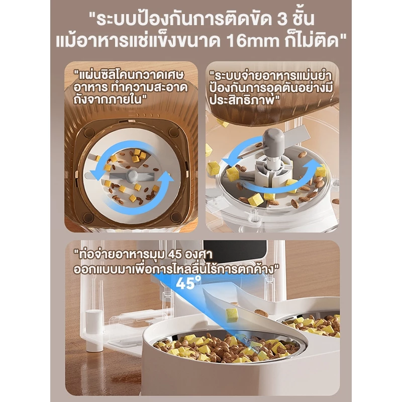 4-6L เครื่องให้อาหารสัตว์เลี้ยงอัตโนมัติ รองรับWiFi & APP เครื่องให้อาหาร เครื่องให้อาหารแมวอัตโนมัติ สําหรับสัตว์เลี้ยง ภาพที่ 2