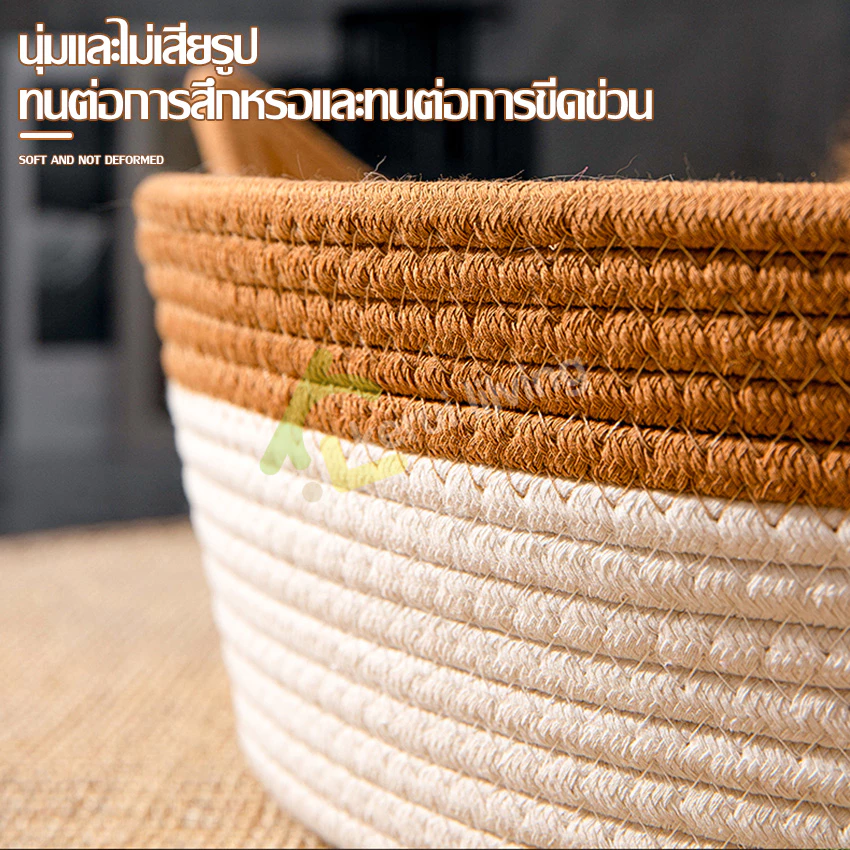 Harmcat ที่นอนแมว เบาะแมว ที่นอนถัก เบาะนิ่ม ระบายอากาศดี ให้ความอบอุ่น สําหรับสัตว์เลี้ยงแมว ตะกร้าผ้าฝ้ายถัก ภาพที่ 4