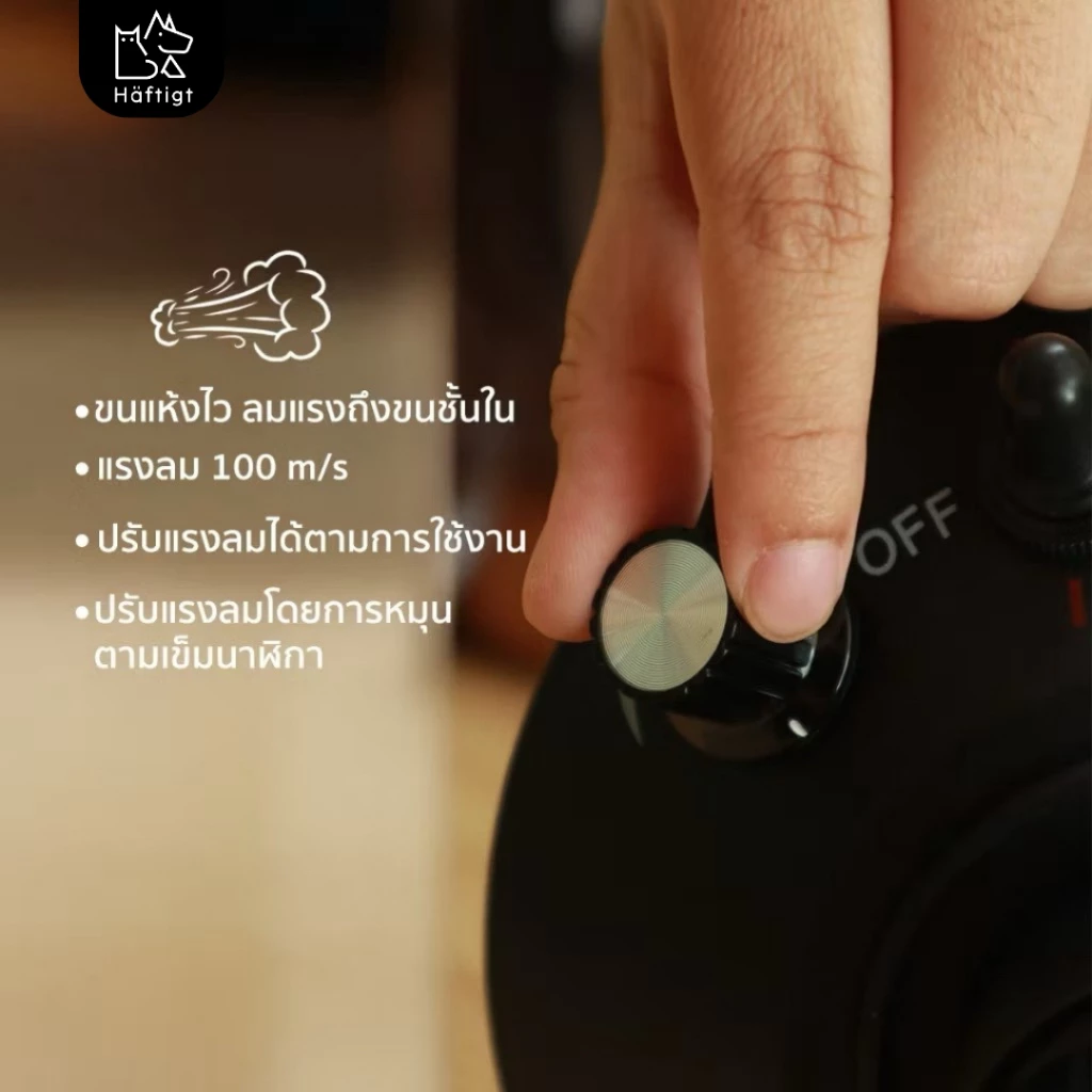 ไดร์เป่าขนสุนัข ขนแมว ขนหมา เครื่องเป่าขนสุนัข สัตว์เลี้ยง เสียงเงียบกว่าไดร์คน รุ่น MN-636 |Haftigt ภาพที่ 3