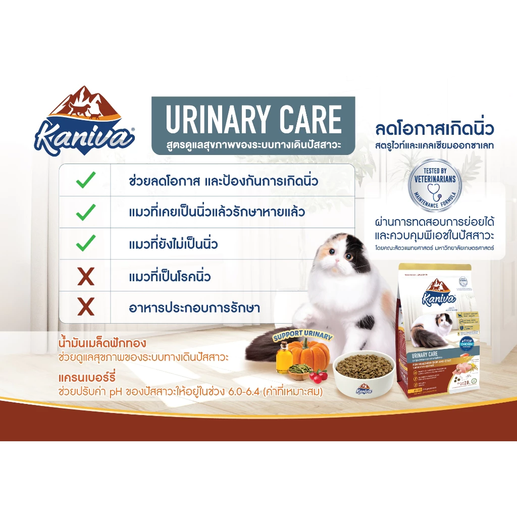 Kaniva Urinary Care อาหารแมว ดูแลทางเดินปัสสาวะ แมว 4 เดือนขึ้นไป Petus Kingkaew ภาพที่ 3