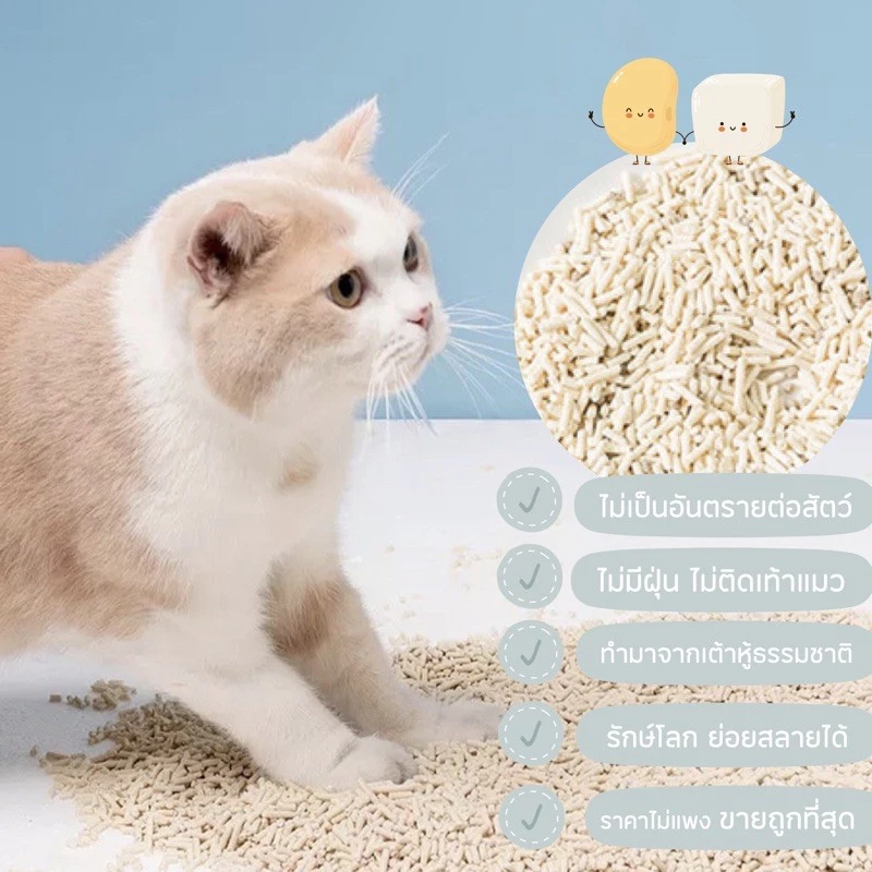 ทรายแมวเต้าหู้ 6 ลิตร/2kg ออร์แกนิค100% ผลิตจากกากถั่วเหลืองธรรมชาติ ภาพที่ 3