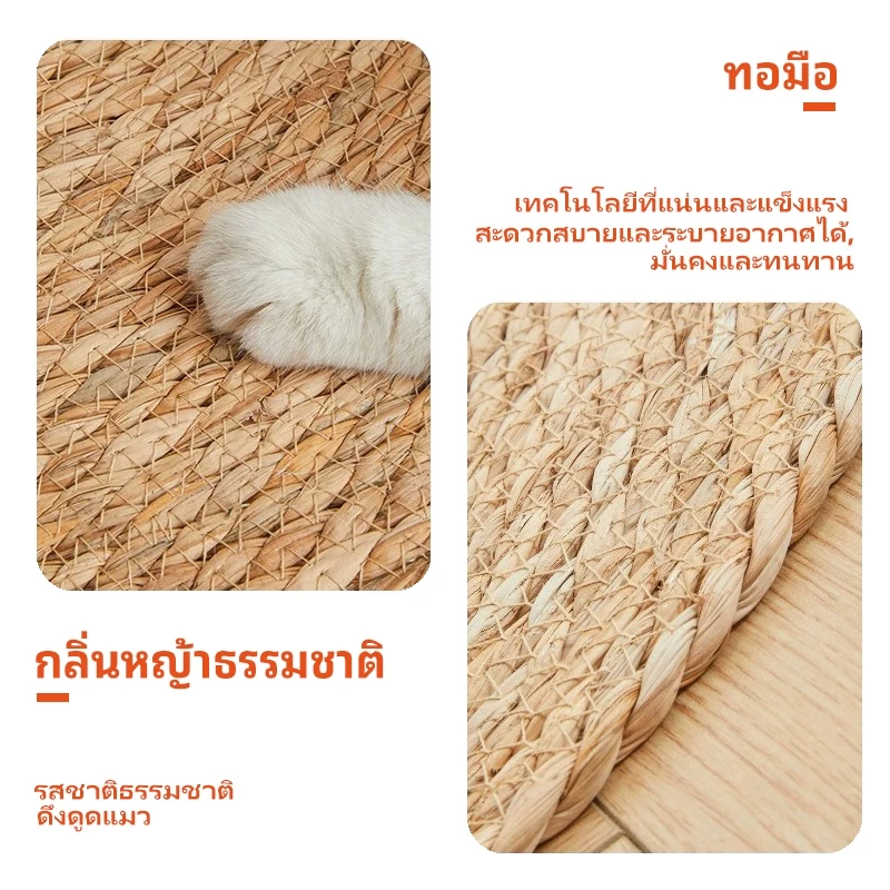 P&P:หญ้าพุ่ม แผ่นลับเล็บแมว พรมแมว หวายทอเสื่อนอนแมว กรงเล็บแมวบด พรมวงกลม รังแมวพรมวงกลมทอสำหรับแมว หญ้าพุ่ม และแผ่นลับเล็บแมว  ภาพที่ 2
