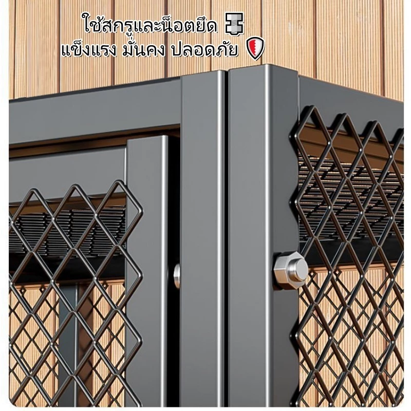 กรงไก่พร้อมประตูให้อาหาร ประกอบง่าย พับเก็บได้ ปลอดภัยสำหรับไก่หลายตัว ภาพที่ 5