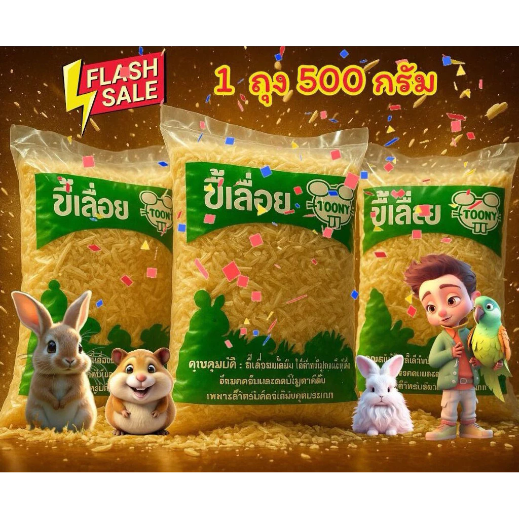 ขี้เลื่อยแฮมสเตอร์ TOOMY 500g ปูกรงสัตว์เลี้ยง ไม้สนธรรมชาติ ไร้ฝุ่น เนื้อนิ่ม รองกรงหนู กระต่าย ภาพที่ 4
