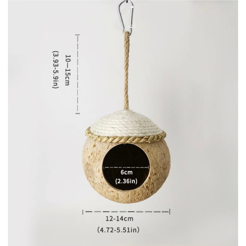 MOCHOME ของเล่นนกแก้ว บ้านนกกะลา นกชอบนอนเล่นมาก บ้านนก นกนอน สำหรับติดกรงให้นกแอบน้องรู้สึกปลอดภัย ซันคอนัว นกแก้ว นก ภาพที่ 2