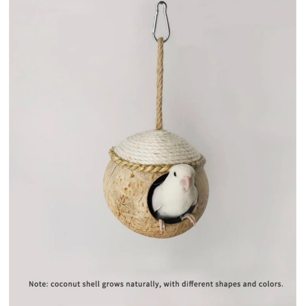 MOCHOME ของเล่นนกแก้ว บ้านนกกะลา นกชอบนอนเล่นมาก บ้านนก นกนอน สำหรับติดกรงให้นกแอบน้องรู้สึกปลอดภัย ซันคอนัว นกแก้ว นก ภาพที่ 4