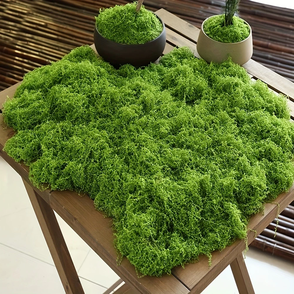 One Pack ARTIFICIAL MOSS 100g กํามะหยี่ที่สมจริงสีเขียวสําหรับ DIY Miniature สวนบอนไซและ Terrarium Decor ภาพที่ 2