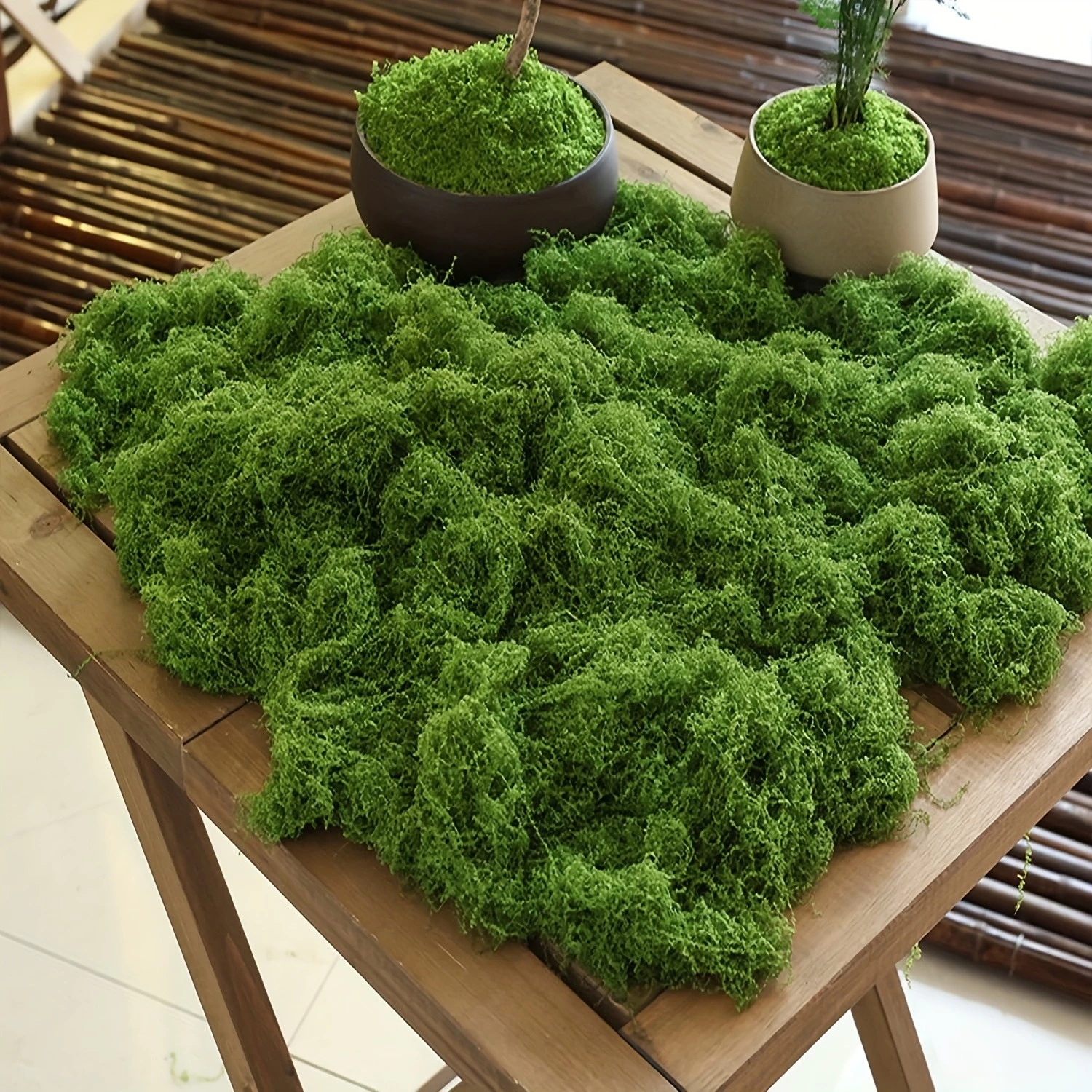 One Pack ARTIFICIAL MOSS 100g กํามะหยี่ที่สมจริงสีเขียวสําหรับ DIY Miniature สวนบอนไซและ Terrarium Decor ภาพที่ 3