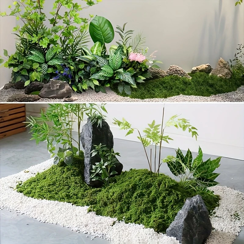 One Pack ARTIFICIAL MOSS 100g กํามะหยี่ที่สมจริงสีเขียวสําหรับ DIY Miniature สวนบอนไซและ Terrarium Decor ภาพที่ 4