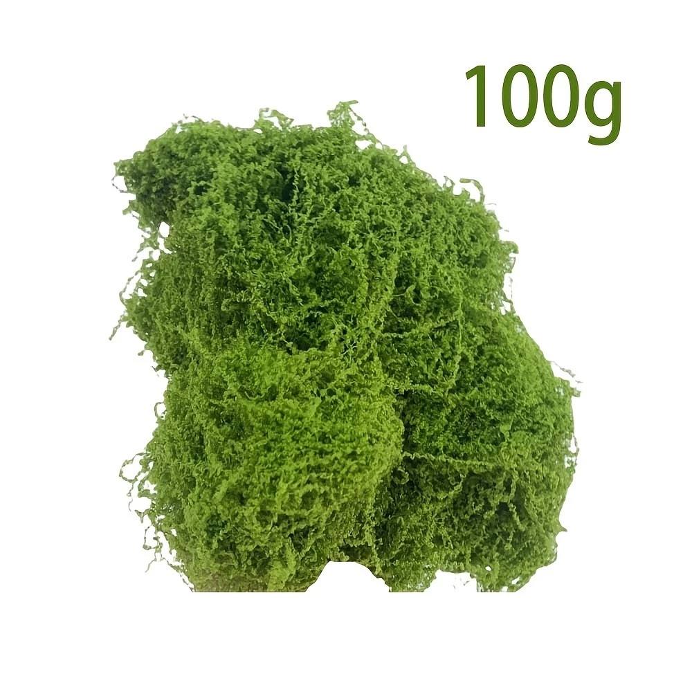 One Pack ARTIFICIAL MOSS 100g กํามะหยี่ที่สมจริงสีเขียวสําหรับ DIY Miniature สวนบอนไซและ Terrarium Decor ภาพที่ 5