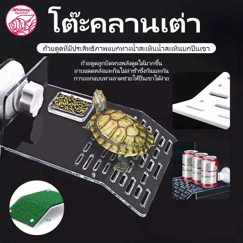 บกเต่า แพลตฟอร์มยืนตากแดดสำหรับเลี้ยงเต่า ที่พักเต่า เต่าญี่ปุ่น มีที่ใส่อาหาร ภาพที่ 3