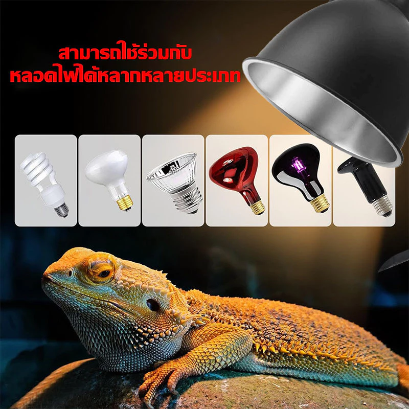 โคมไฟ ขั้วเซรามิค 5.5นิ้ว ทนความร้อน สำหรับใส่หลอด UVA UVB โคมไฟ สำหรับเต่าบกและสัตว์เลื้อยคลาน ภาพที่ 2