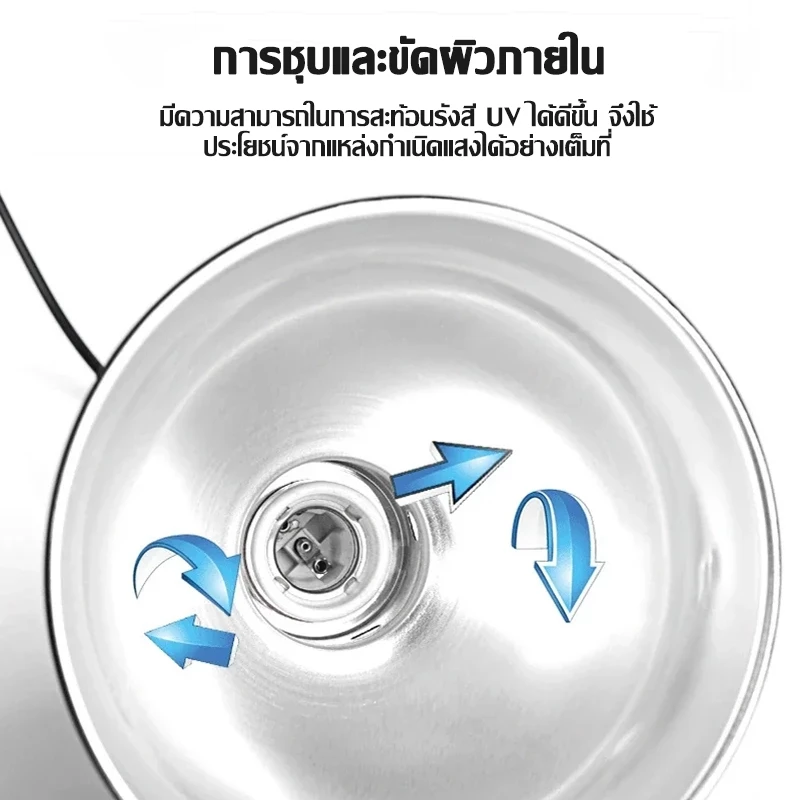 โคมไฟ ขั้วเซรามิค สำหรับใส่หลอด UVA UVB โคมไฟเต่าบกและสัตว์เลื้อยคลาน ทนความร้อน5.5นิ้ว เต่า กิ้งก่า ภาพที่ 5